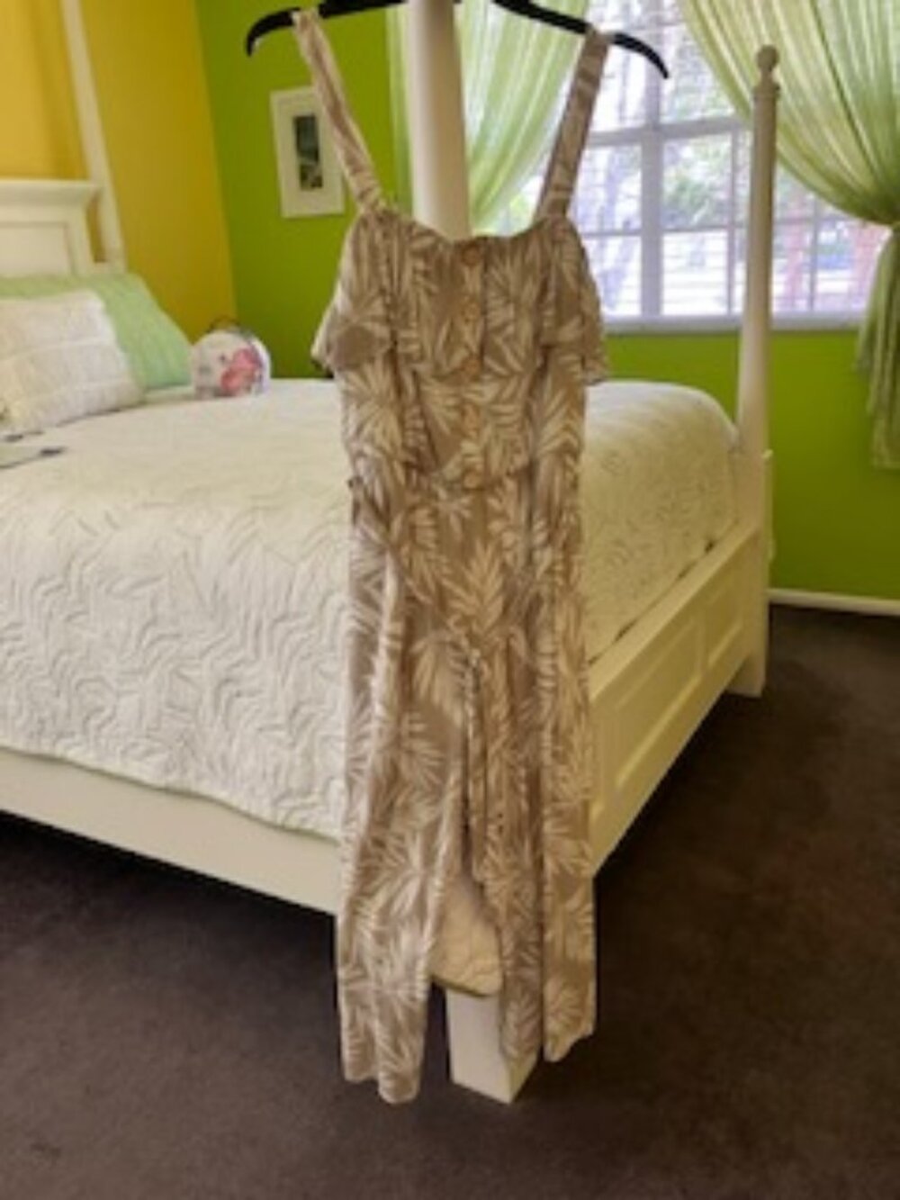 BCX Tan and White Jumpsuit, Size M